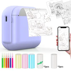 Thermal Mini Printer for Phone, Portable Bluetooth Printer for Kids and Student DIY, Inkless/Photo/Text/Sketch/Label Printing, Compatible with Android/iOS, Gift for All Ages