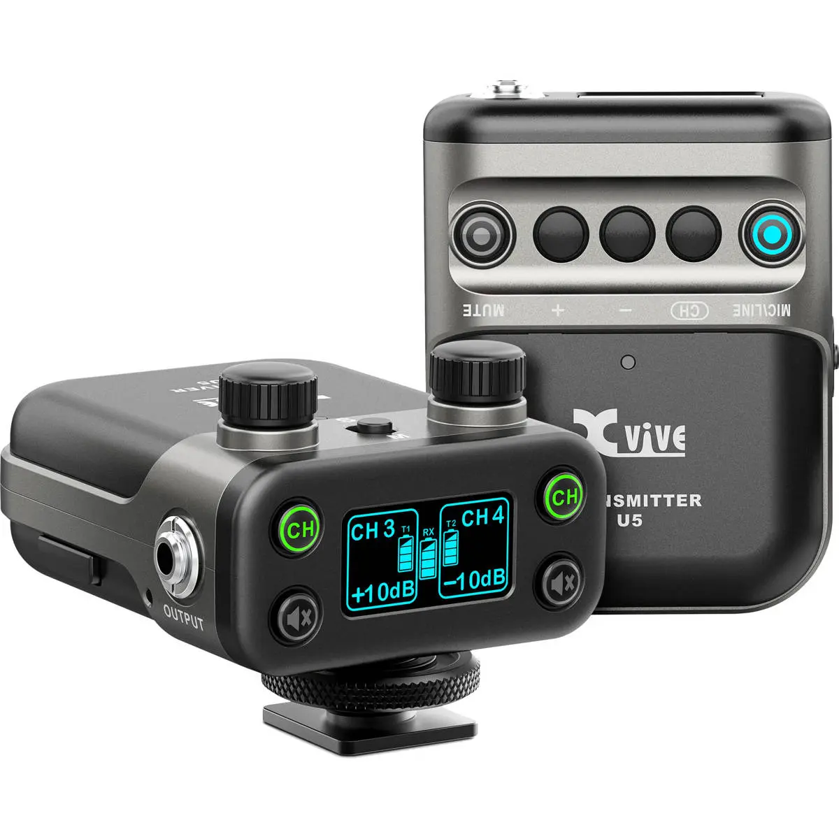 XVIVE U5 Compact Camera-Mount Digital Wireless Omni Lavalier Microphone System for Cameras, Ideal for Recording