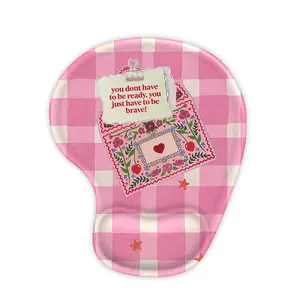 Ergonomic Wrist Rest Mouse Pad with Inspirational Quotes, Grid Pattern, Non-Sponge Rubber, Suitable for Desktop Computers, Office, Gaming