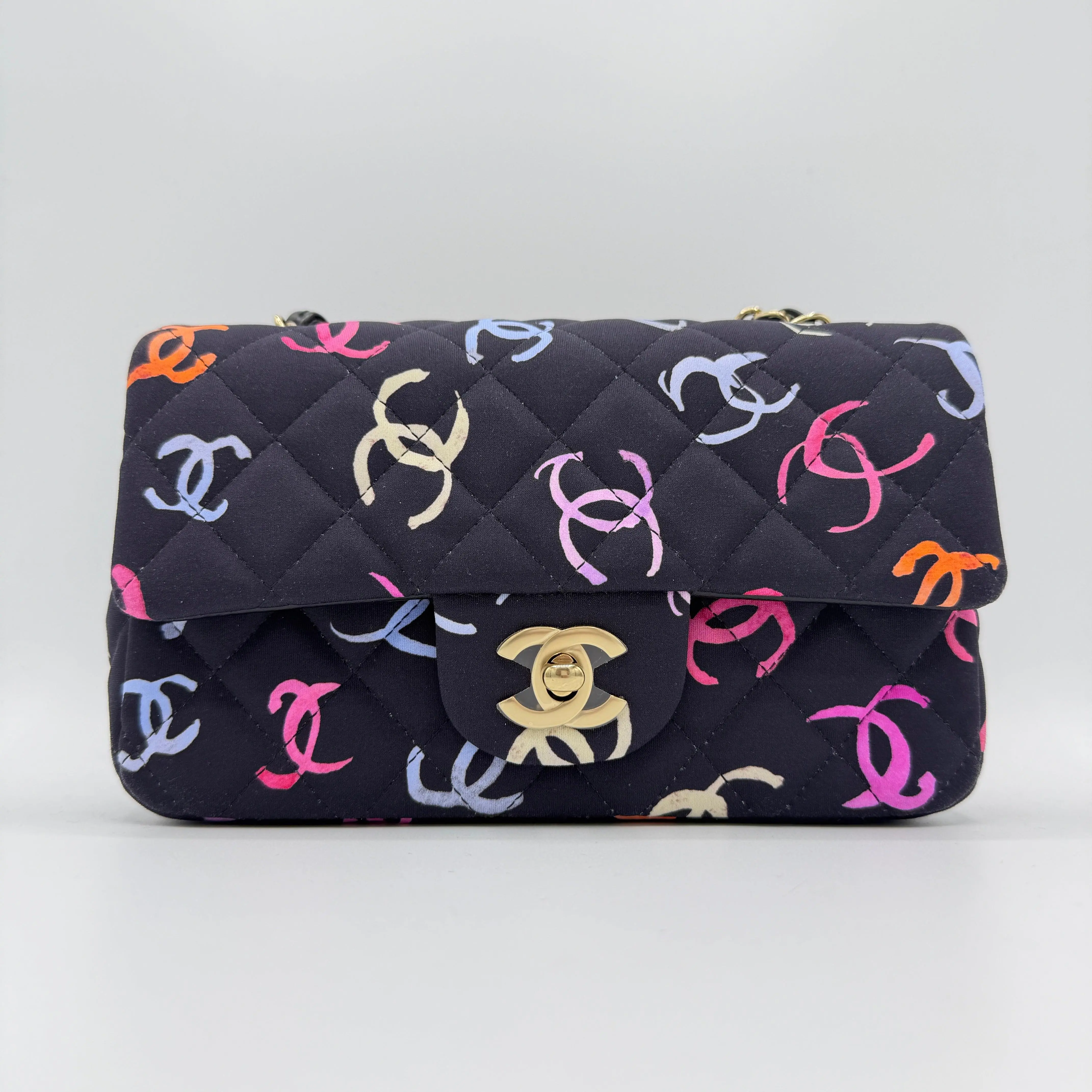 Pre-owned CHANEL fabric Shoulder Bags Printed Quilted Mini Rectangular Flap