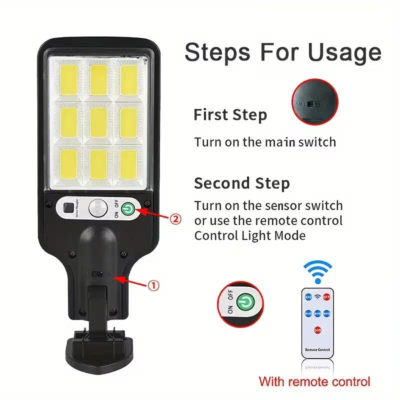 2/4pcs Solar Sensing Street Lights And Wall Lights, Equipped With Remote Control, Intelligent Motion Sensing System, Outdoor Waterproof, Solar Lithium Battery, Plastic Material, Suitable For Channel Lighting, Gardens, And Courtyards.
