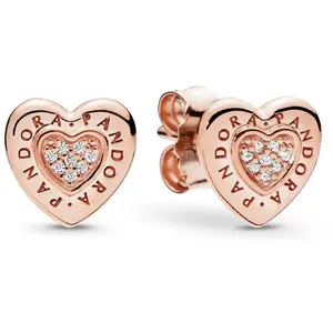 PANDORA Signature Heart Stud Earrings - 287382CZ