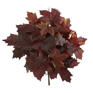 Nearly Natural 18 in. Autumn Maple Leaf Artificial Flower  Set of 2