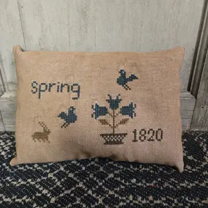 Spring 1820 Cross Stitch Pillow