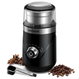 SHARDOR Adjustable Coffee Grinder Electric, Removable Stainless Steel Bowl for Grinding Coffee, Herb, Spice, Espresso Grinder, Black