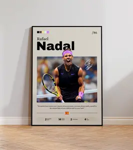R@fael N@dal Poster, Tennis Print, Rafa Nadal Print Decor, Tennis Star, Sports Wall Art, Nadal Fan Gift