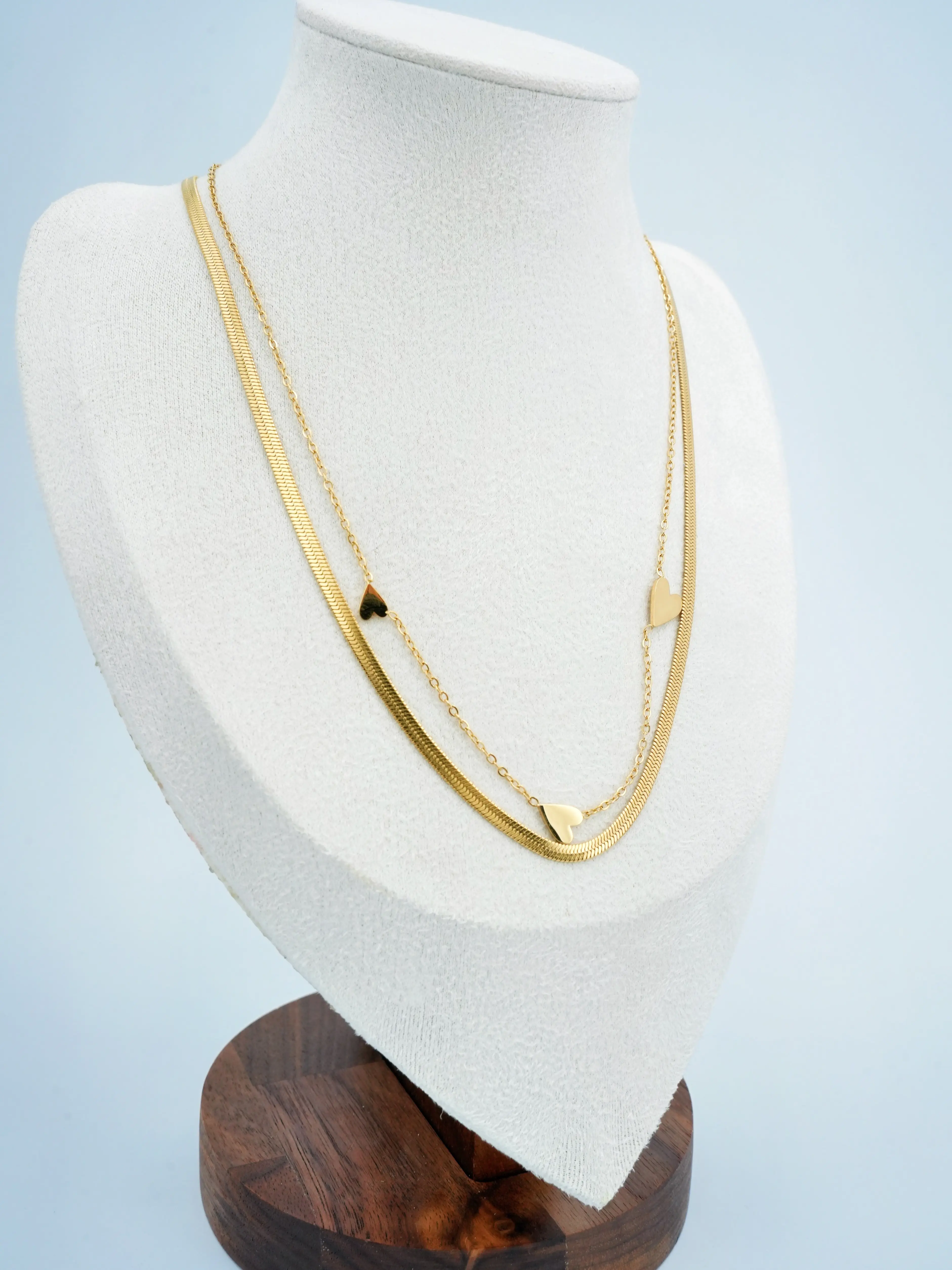 Triple Heart Layered Necklace for Women - 14K Gold-Plated Titanium Steel，For Daily Party ,Daily Decor,Trendy All-match & Exquisite Jewelry ,for Parties & Birthdays, Personalized Jewelry Gifts,Anniversary Gifts
