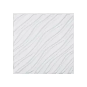 PVC 3D Wall Panels, 12-Pack 19.7x19.7 in Modern Art Minimalist Wave Tiles, 32 Sq. Ft Coverage Accent Panels, Interior Home Decor for Bedroom, Living Gaming Room, Matte White, Pvc Panels