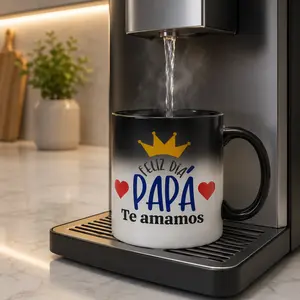 Spanish Father’s Day Color Changing Mug 11oz Ceramic Heat Reveal Coffee Cup, Feliz Dia Papa Te Amamos Gift for Dad Father Papa Grandpa
