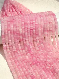 Natural Rose Quartz Gemstone Loose Beads, Crystal 6x2mm Jewelry Making Supplies, Boho Style DIY Charm Necklace Bracelet