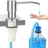 Soap Dispenser for Kitchen Sink Brushed Nickel Stainless Steel Countertop Dish Soap Dispenser Pump with 47'' Extension Tube Kit