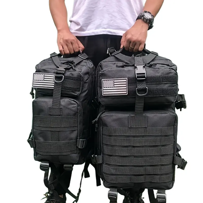 Unisex Camo Oxford Cloth Frame Backpack, 25L-50L Multi-Size Capacity - Ideal for Hiking, Camping