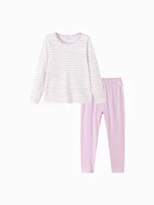 Balabala Kids Cotton Thermal Underwear Set Soft Base Layer for Boys & Girls Spring & Fall 100% Natural Cotton Lightweight 45g Fabric All-Day Comfort