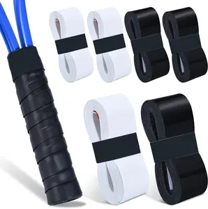 Premium 6 Pack Overgrip Tape for Tennis Pickleball & Badminton Absorbent Dry Feel Anti-Slip PU Material Pre-Cut for Easy Installation Enhanced Control Durability Black White