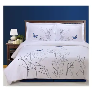 Superior 3-Piece Swallow Cotton Duvet Cover Set, Full/Queen