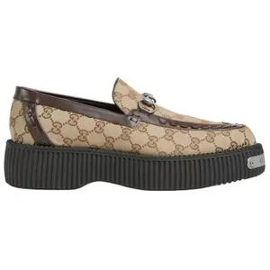 Men's Gucci Horsebit Creeper Leather Loafers - Round Toe, 5.3cm Platform Sole, House White, Rubber Footwear, Maison Mihara Verifiable with Credentials & Global Authentication Support