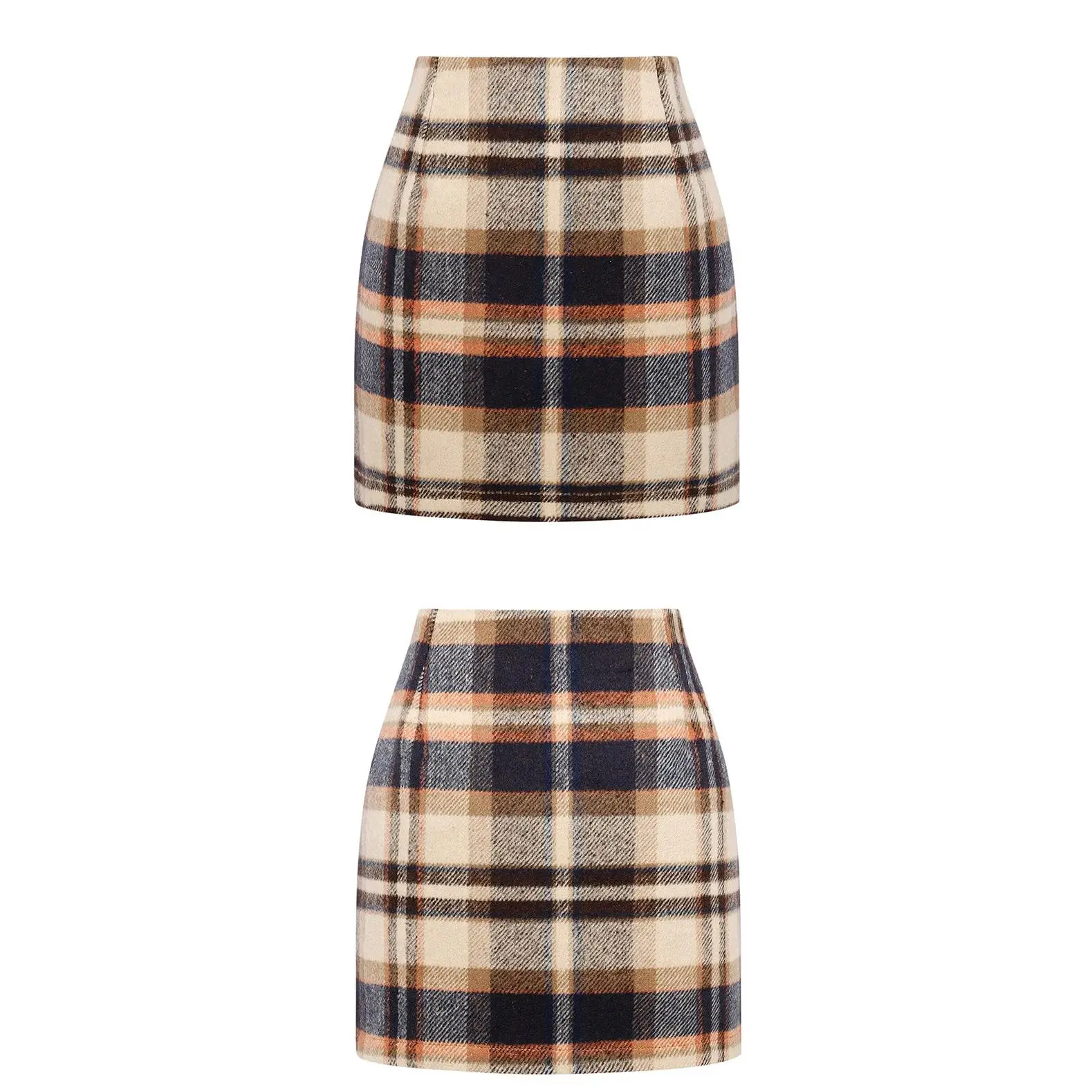 Womens High Waist Plaid Skirt Bodycon Pencil Wool Mini Skirts | Best Seller Cozy Wool Blend Plaid Mini Skirt | Viral TikTok Style Y2K Aesthetic for Casual Outfits & Holiday Parties