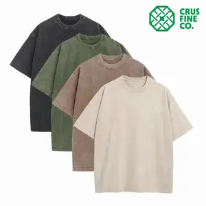 1/4 Pack Oversized Tshirts Unisex Gym Vintage Heavyweight T Shirts Cotton Workout Acid Wash Baggy Tees