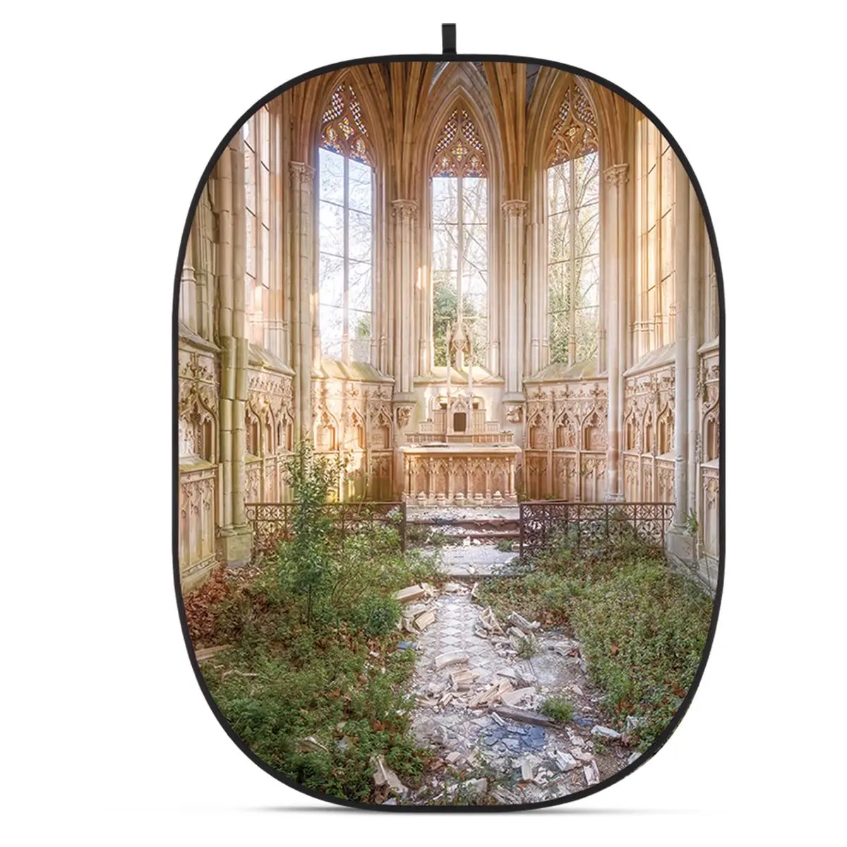 Glow CBA-CA0004 Collapsible Portable Lightweight Fabric Studio Backdrop, 5x6.5ft Gothic Wall Camera Accessory for Abandoned Site Photography, Ideal for Photographers