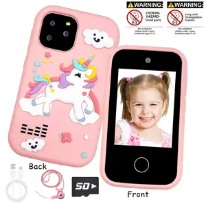 Kids Smart Phone, Holiday Birthday Gifts for Kids Aged 3 to 10, Toy Cell Phone with Touchscreen, Dual Cameras, Learning Games and SD Card, Learning Tool