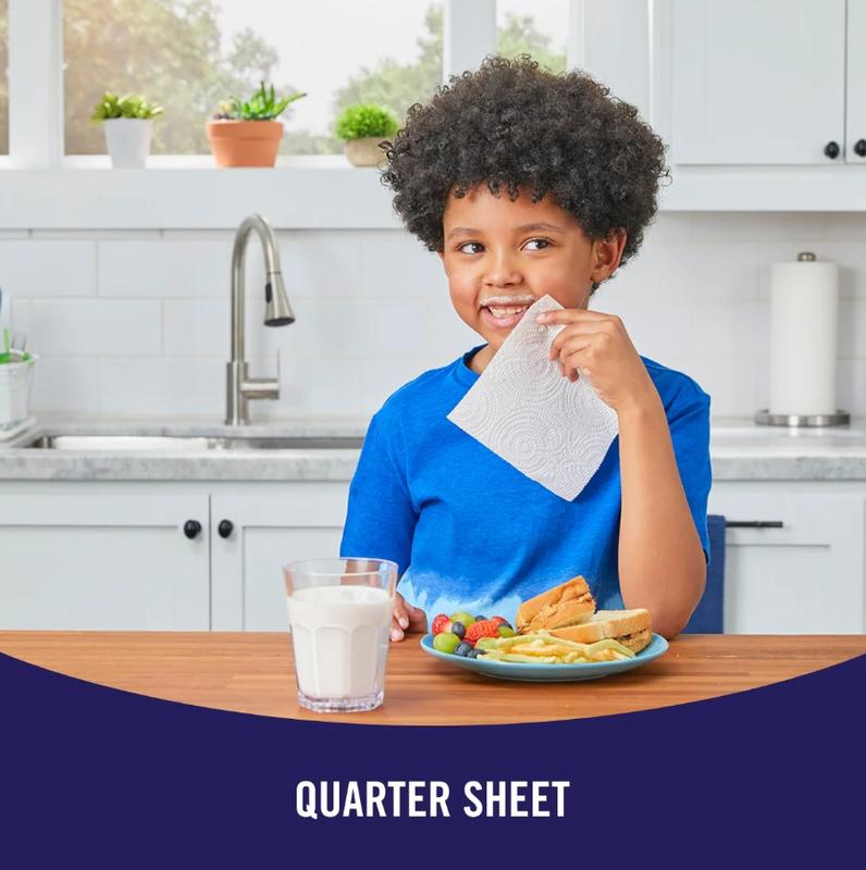 Tear-a-Square Paper Towels - 6 Double Rolls, 110 Sheets per Roll, 2-Ply, Multi-Purpose, Unscented, Toilets, Wipes, Cleaning Solutions