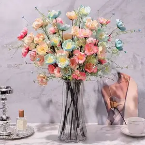 6 Pcs Multicolor Fake Azalea Foam Flower Branches, Home Living Room Decor, Wedding Party, Table Decor, Holiday Gift, Office Decoration