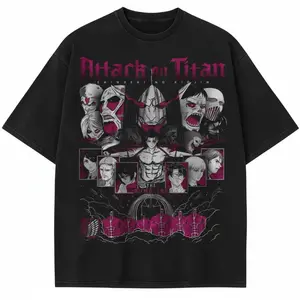 Eren Yeager-Inspired T-Shirt, Attack On Titan Fan-Art Shirt, AOT Gothic High Quality Trending Anime Graphic Tee Unisex - Menswear & Womenswear Tops - Casual Cotton Crewneck Short Sleeve Fitted Printed Streetwear