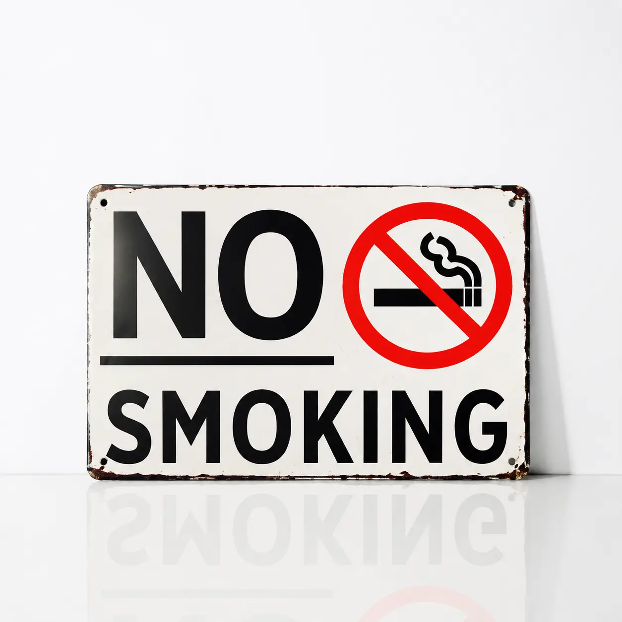 No Smoking Metal Sign, Vintage Tin Sign Wall Decor, Retro Warning Plaque, Smoke Free Area Sign for Garage Bar Home Office Decor, 8x12 Inch