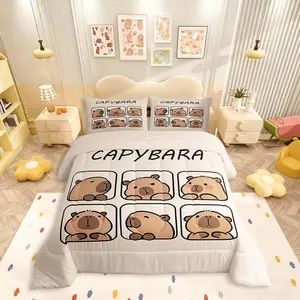 Capybara Comforter Set,Kids Boys Girls,Cute Animal Bedding Set,Capybara Lovers Comforter,Bedroom Decor,Rustic Farmhouse Set,Duvet