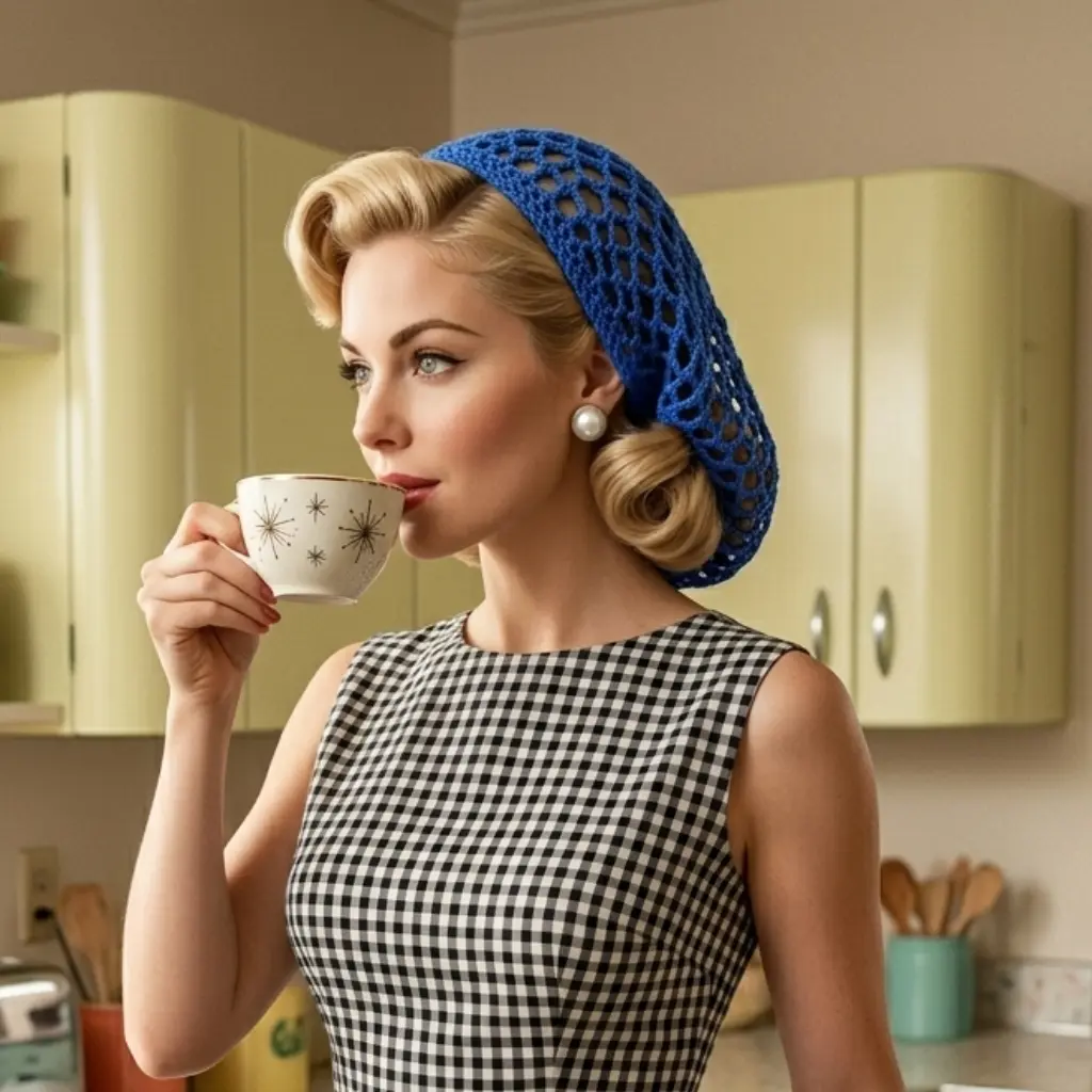 Vintage-Inspired Hair Snood – Retro Knit Hair Accessory