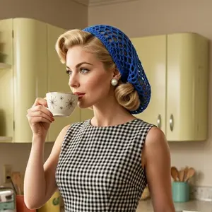 Vintage-Inspired Hair Snood – Retro Knit Hair Accessory