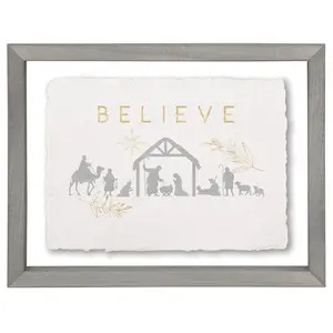 Believe Nativity Floating Frame Art By Sincere Surroundings