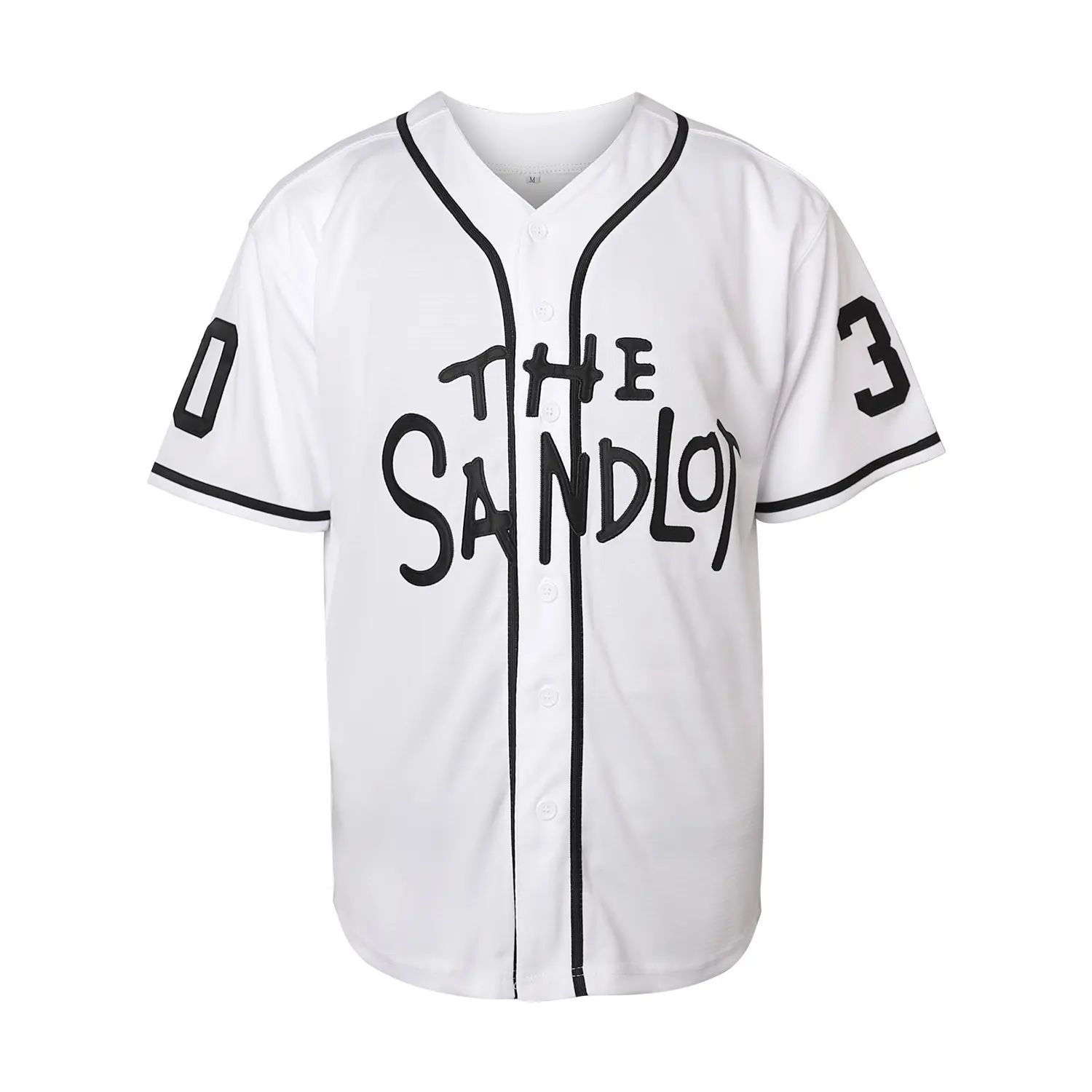 Men's The Sandlot Baseball Jersey, #30 Smalls Full Embroidered Stitched Retro V-Neck Button Down Shirt, Classic Movie Baseball Uniform, Soft Breathable Casual Streetwear Athletic Top for Fans Unisex Daily Wear