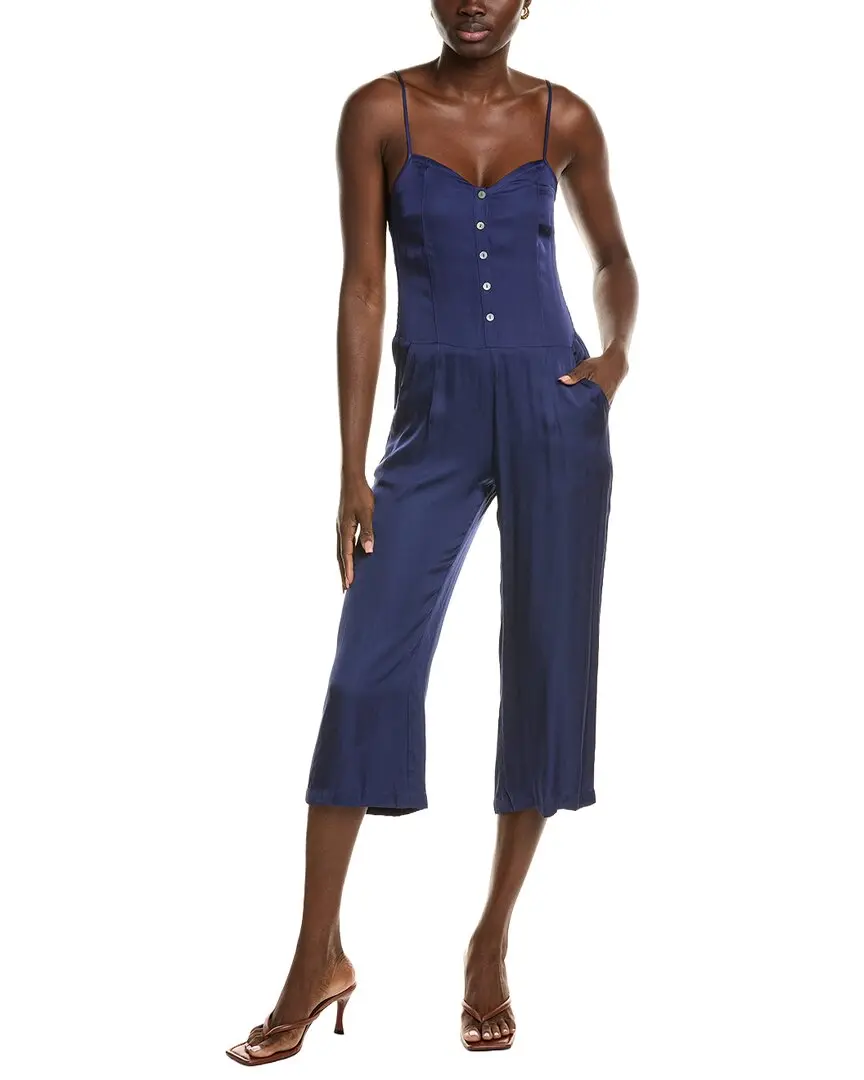 Chaser Button Front Cropped Cami Jumpsuit
