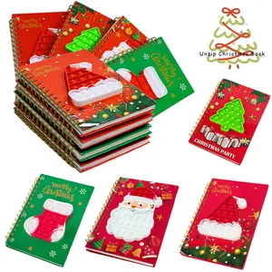 A4 cute Christmas decompression fun memo notebook hardcover college style horizontal grid diary with