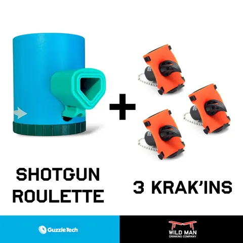 Shotgun Roulette + Krak'in Bundle: The Ultimate TikTok Shotgunning Collab from GuzzleTech & Wild Man Drinking Company