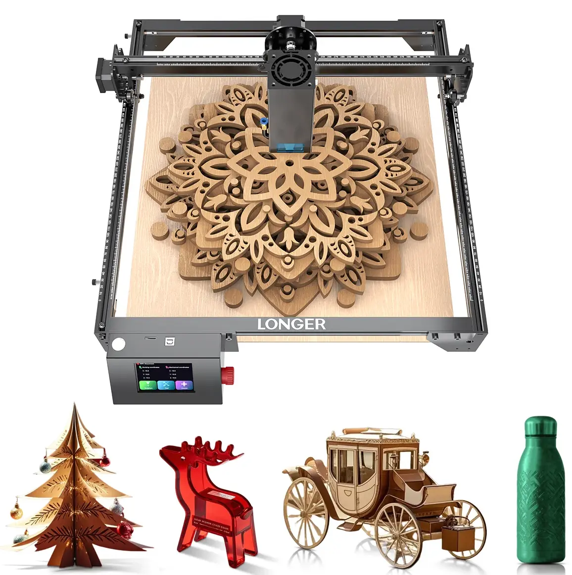 Longer New Upgrade RAY5 20W Laser Engraver-Cutter, 20000mW Output, 32-bit Motherboard, 130W CNC Power Tool, App Offline Control for Metal, Glass, Wood Cutting, Power Tools, Hardware, Usb, Wifi