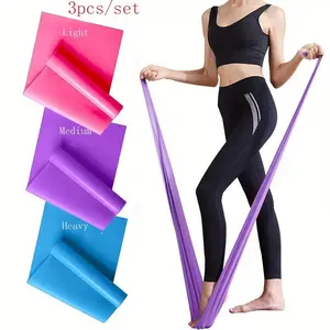 3pcs Resistance Bands | Heavy, Medium, Light Tension Levels, Stackable, for Yoga, Pilates, Strength Training, and Pink TPE Material, Fitness Bands