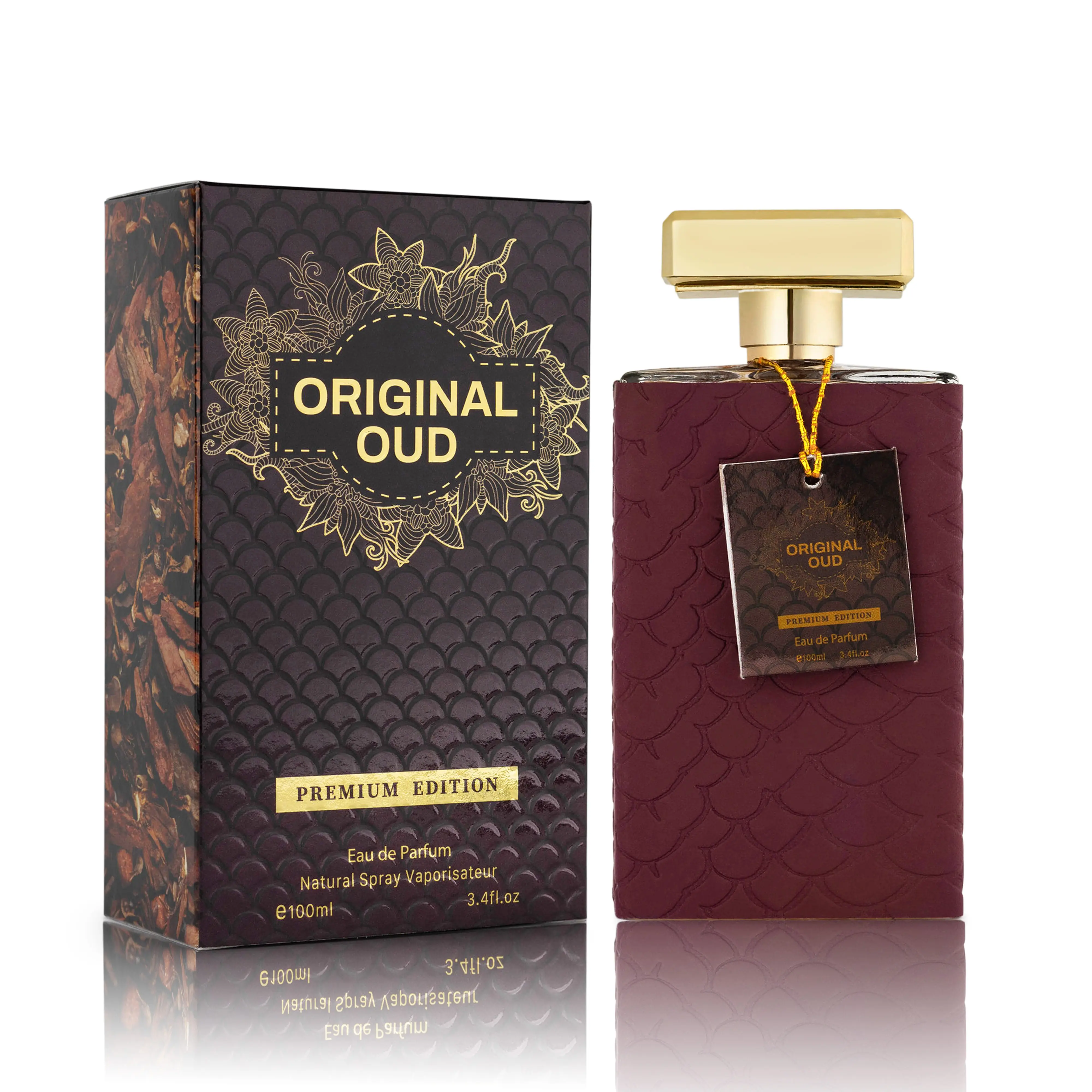 Urban Collection Original Oud EDP Spray, 100ml Long-Lasting Unisex Fragrance with Spicy Woody Notes of Cardamom and Amber
