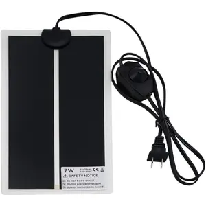 Heating Pad with Temperature Adjustment 7W/ 14W/ 20W Under Tank Terrarium Heater Heat Mat for Turtle Tortoise Snakes Lizard Gecko (7W)