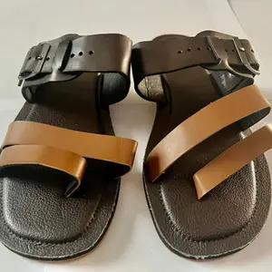 Bata Shoe - Stylish Sandals with Brown Strap and Metal Buckle, Comfortable Footwear for Everyday Wear pink slides summer sandal