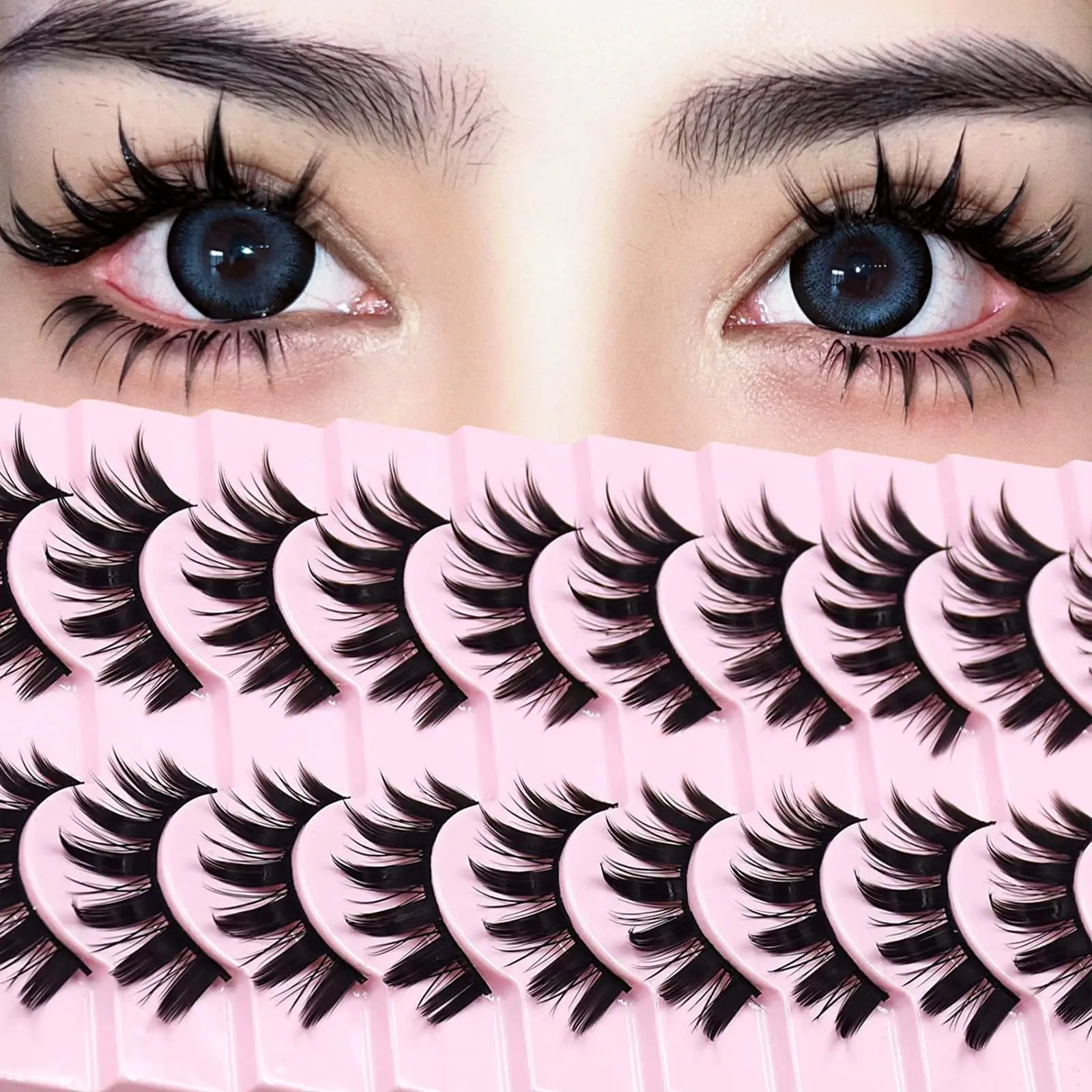 10Pairs Anime Cosplay Lashes Spiky Janpanese Manga Style Lashes Extensions