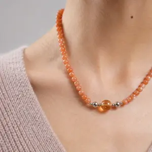 Peaka Sunstone Necklace for Women, Magnetic Clasp Jewelry