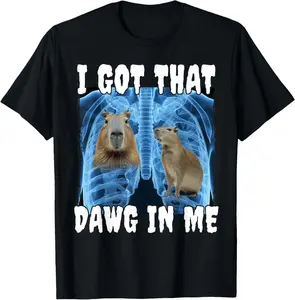 I Got That Dawg In Me Capybara Summer Casual Shortsleeve Cotton T-Shirt
