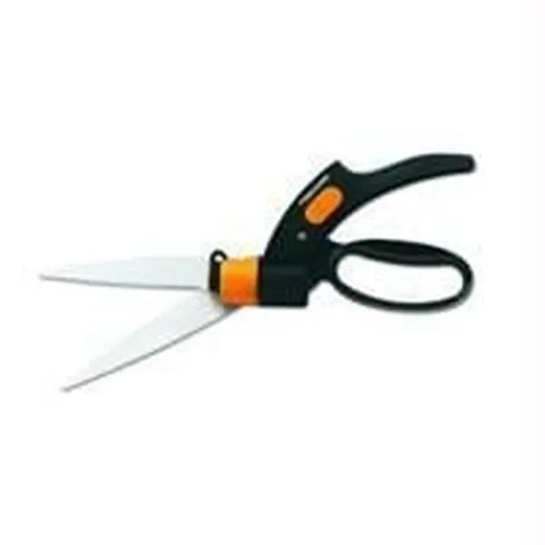 Fiskars P-Shear Ease 14-Inch Lightweight Grass Shears, Black-Orange Stainless Steel Garden Pruning Tool with Extra Wide Blades for Grass Cutting & Greater Cutting Capacity (Model 92146964J)