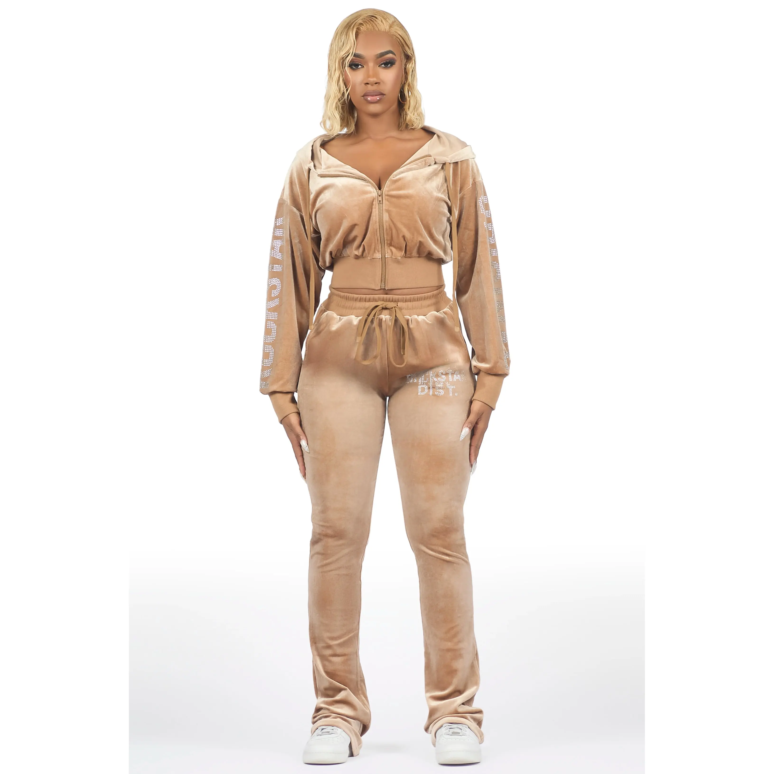 Shakura Camel Stacked Velour Trackset