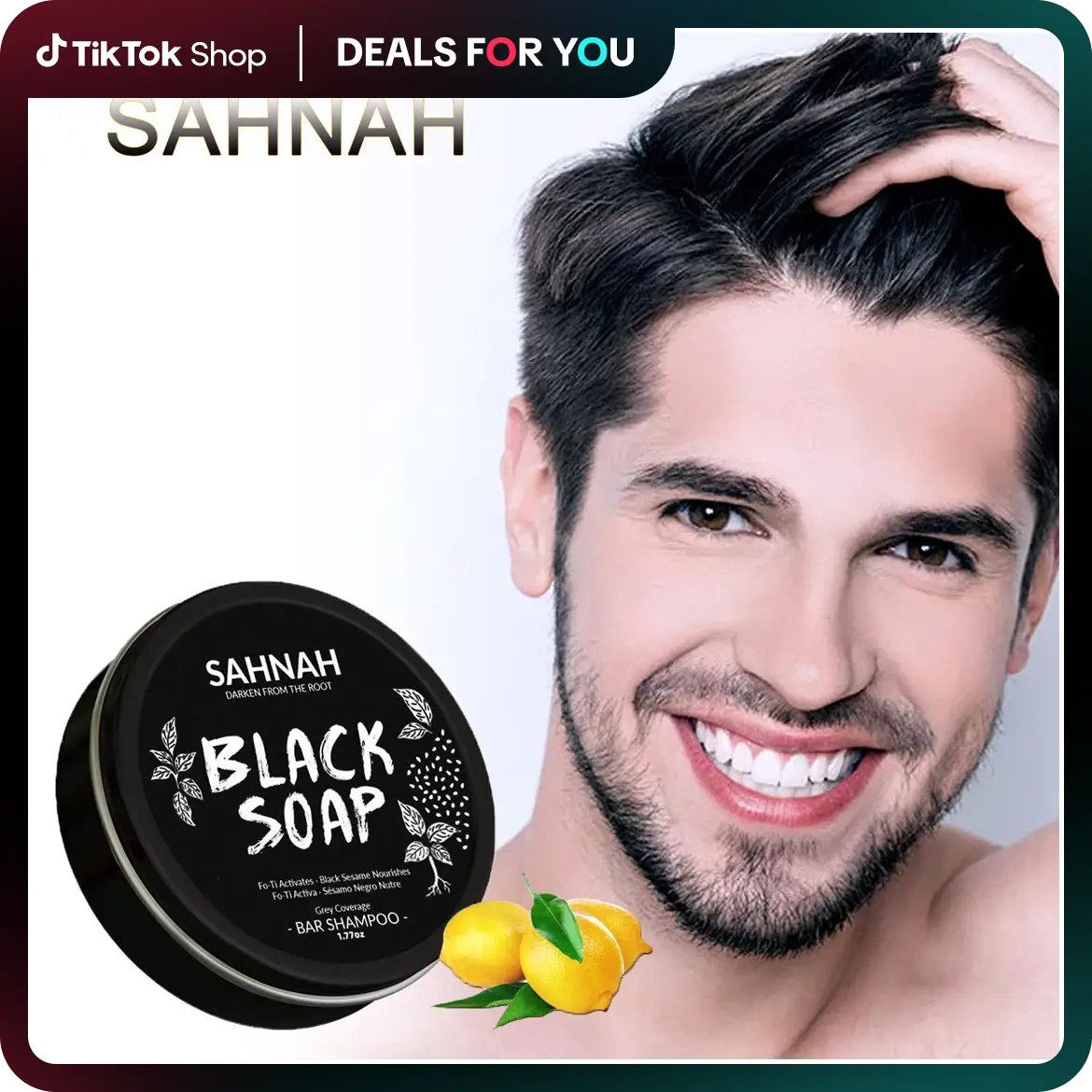 SAHNAH Black Hair Soap - Nourishing & Moisturizing Formula with Butanediol Citric Acid Glycerin for Brightening Repair Cleansing Moisturizing Haircare
