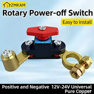 Car Battery Power Cut-Off Switch Breaker, Pure Copper Stable Transmission High Conductivity Disconnect Switch Smart Battery Disconnect for Car Truck Boat Rv Supplies