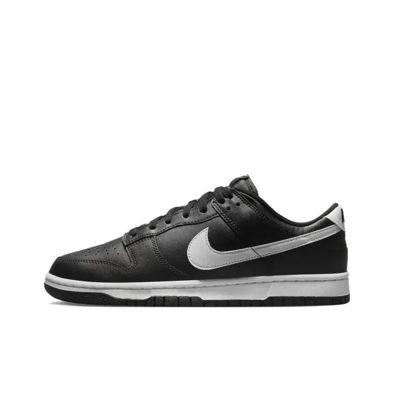 Nike Dunk Low 'Black Panda 2.0' Men's Leather Streetwear Sports Shoes - Classic Casual Lifestyle Walking Sneakers, Athletic, Trainer