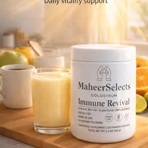 MaheerSelects Colostrum Immune Revival Grass-Fed Powder 120 Servings Unflavored for Immune & Gut Support Made in USA Physician Founded Superfood Supplement